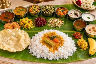 South Indian banana-leaf meal